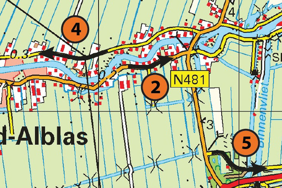 Hoe werkt een Navigatie-rally? Deel 6: Pijlen-kortste-route (2)